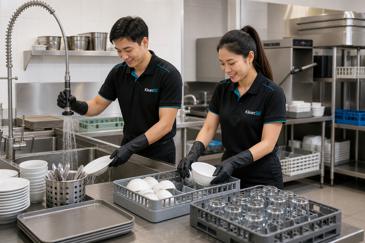 KleanSG dishwashing support for F&B businesses and office pantries in Singapore